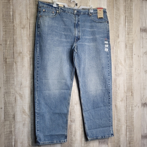 Men's Levi's 550 Relaxed-Fit Stretch Straight Blue Jeans 48x32 New - Picture 2 of 15